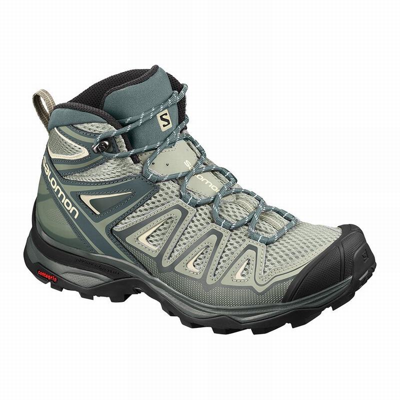 SALOMON UK X ULTRA MID 3 AERO - Womens Hiking Boots Green,NRCU91587